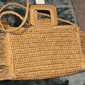 NWT Tan Woven Bag